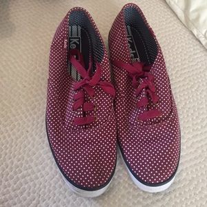 Red polka dot keds