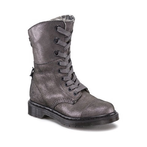 Dr Martens Aimilie pewter genuine suede boot