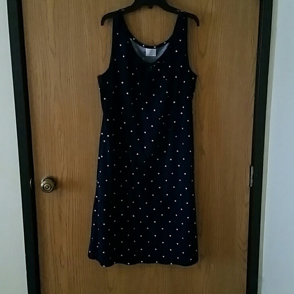 Navy Blue and White polka dot dress