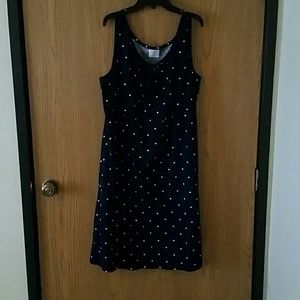Navy Blue and White polka dot dress