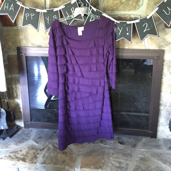 Beautiful purple layered ruffled dress.