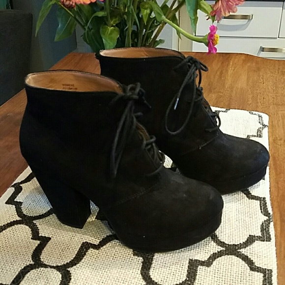 Black suede booties