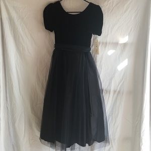 Black velvet and tulle dress