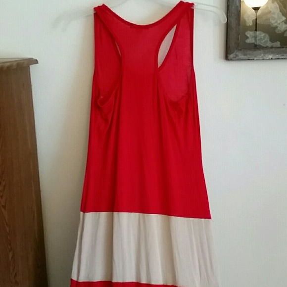 Red and beige maxi dress - Picture 2 of 3