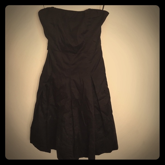 Strapless chestnut brown dress