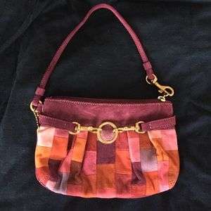 Authentic Suede Coach Wristlet in Purple/Pink