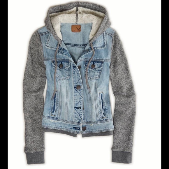AEO Denim Vested Hoodie