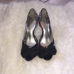 Zebra peep toes with bow