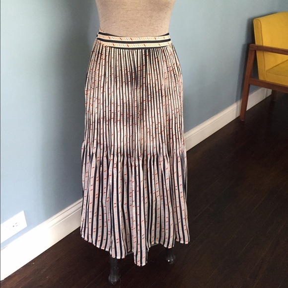 Accordion Pleat Midi Skirt