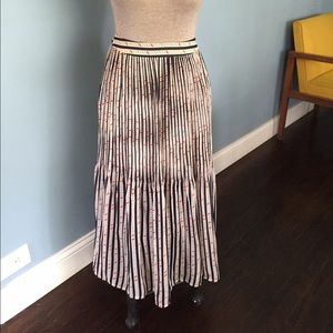 Accordion Pleat Midi Skirt