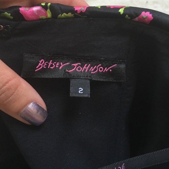 Betsey Johnson Silk Strapless Dress, Rose Pattern - Picture 3 of 4