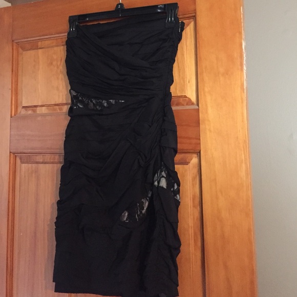 Express dress -Black silk with lace