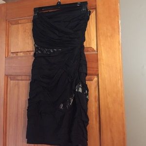 Express dress -Black silk with lace