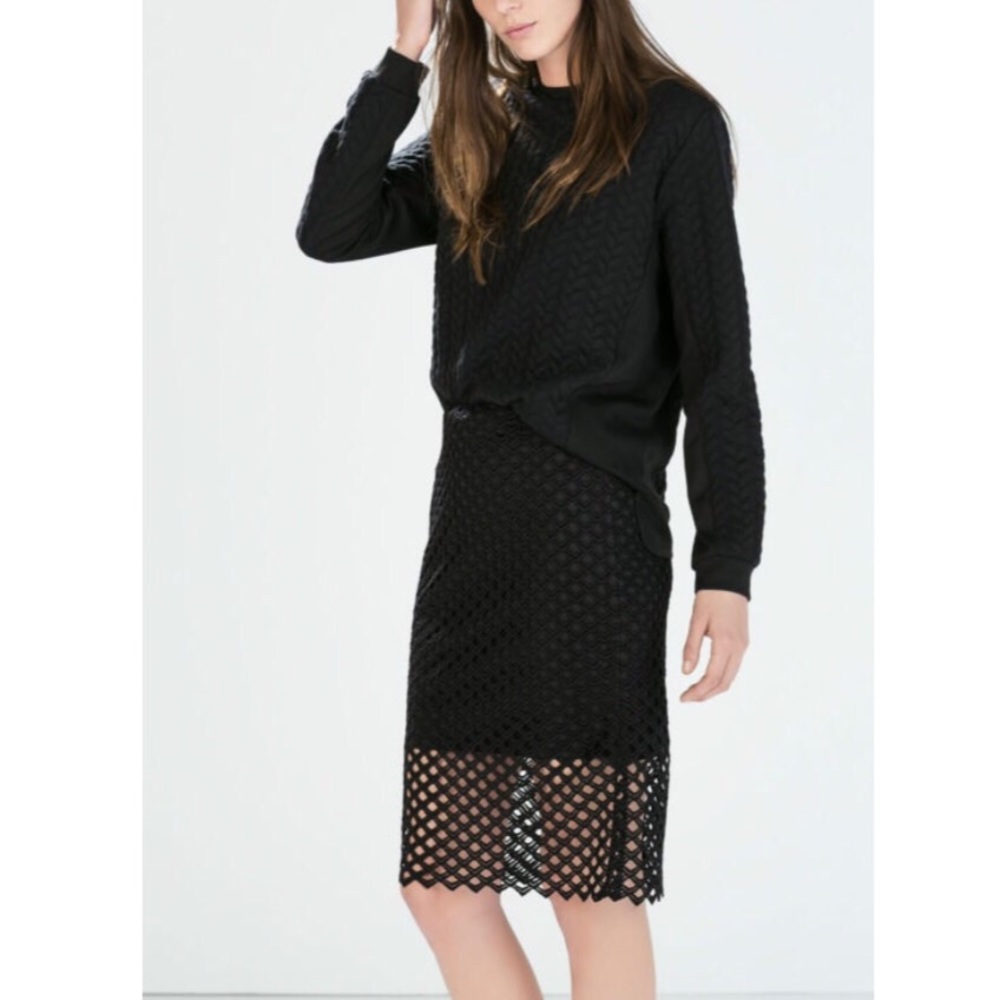 ZARA Lace Pencil Skirt Size XS