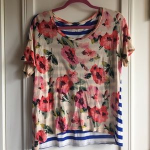 Madewell floral / stripe combo top!
