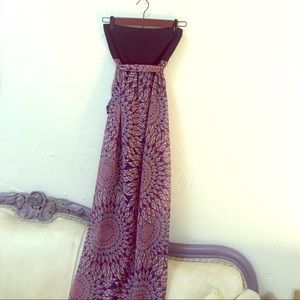 Strapless chiffon maxi dress