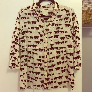 Anthropologie Bear button-down Blouse