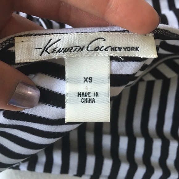 Kenneth Cole Black and White Striped Maxi Dress - Picture 3 of 3