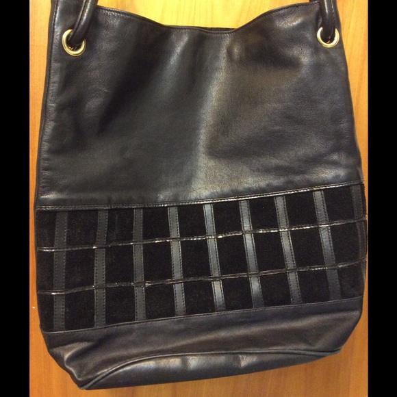 Black Genuine Leather Tote, Made in Italy - Picture 2 of 2