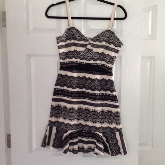Cutout black and white dress