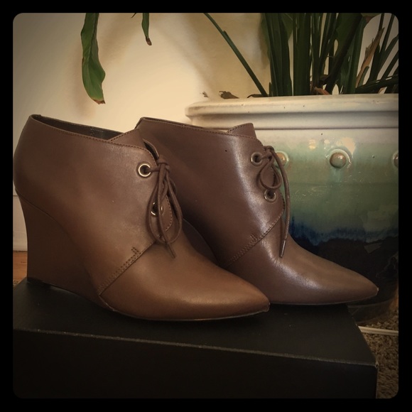Clarks lace up bootie wedges