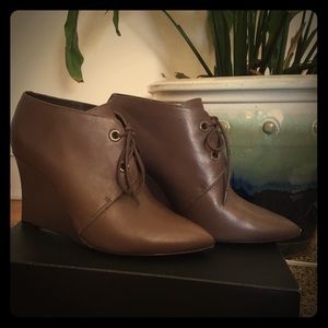 Clarks lace up bootie wedges