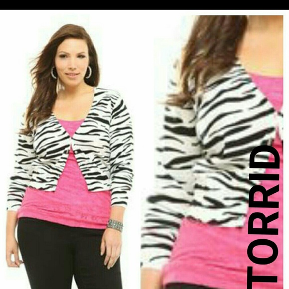 Torrid Zebra Print Button Up Cardigan NWT 0x