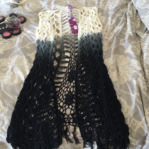 Crochet fringe vest
