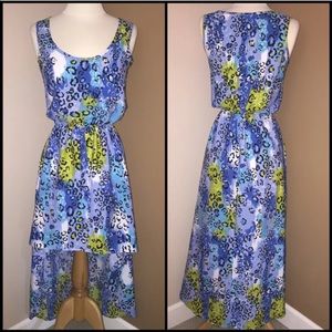 FEATHERS Multi-color High-low Casual Dress Small