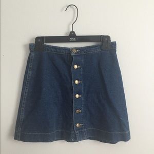 American Apparel Denim Front-button Skirt