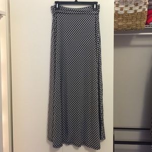 Navy Printed Maxi Skirt