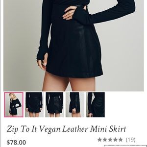 ON HOLD Free People Vegan Leather Mini Skirt ❤️