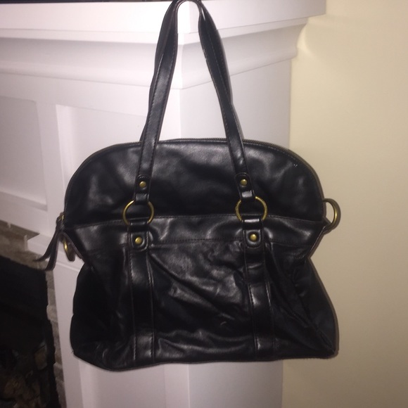 Black leather purse