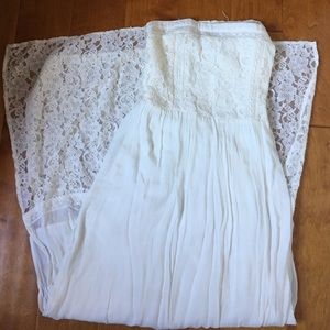 A&F white lace maxi dress