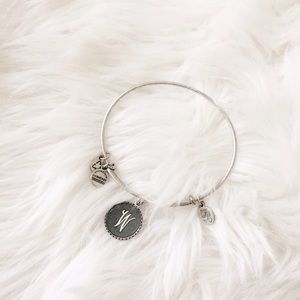 Initial W Charm Bangle