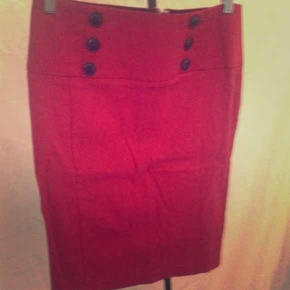Red pencil skirt