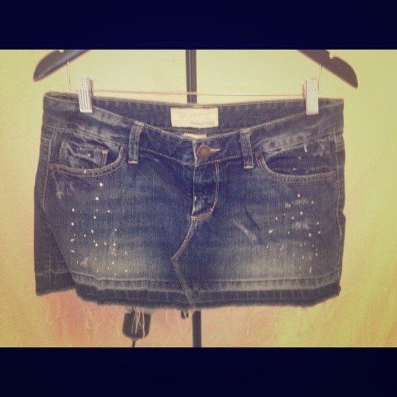 Maurice's distressed jean mini skirt