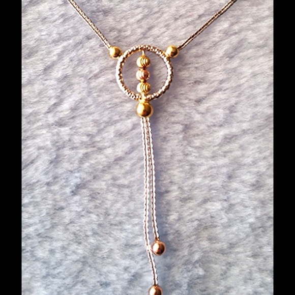 925 Sterling Silver 3 Beads Y Shape Necklace