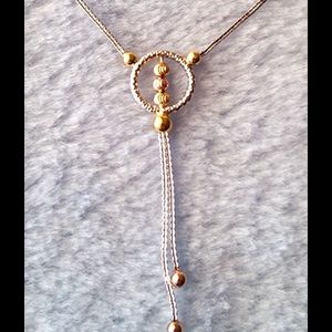 925 Sterling Silver 3 Beads Y Shape Necklace