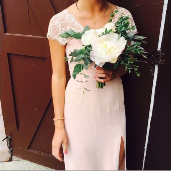 Asos blush lace dress size 2