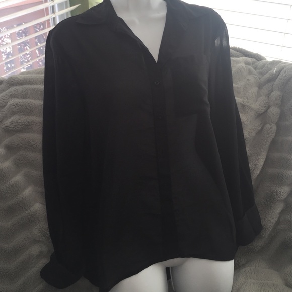Aeropostale black sheer long sleeve shirt
