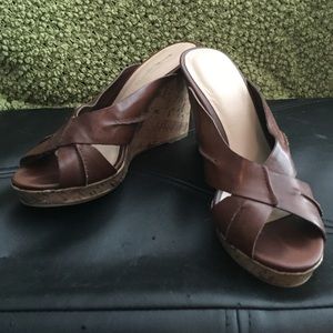Cute brown wedge sandals