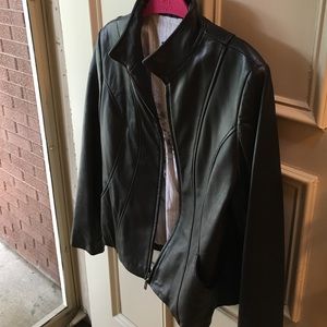 Black soft leather coat
