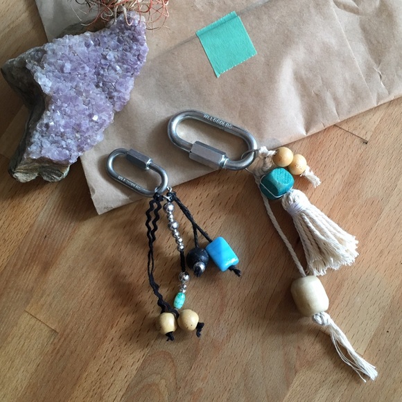 πPair of Lucky Moon Phase Tassel Charm Keychains - Picture 2 of 4
