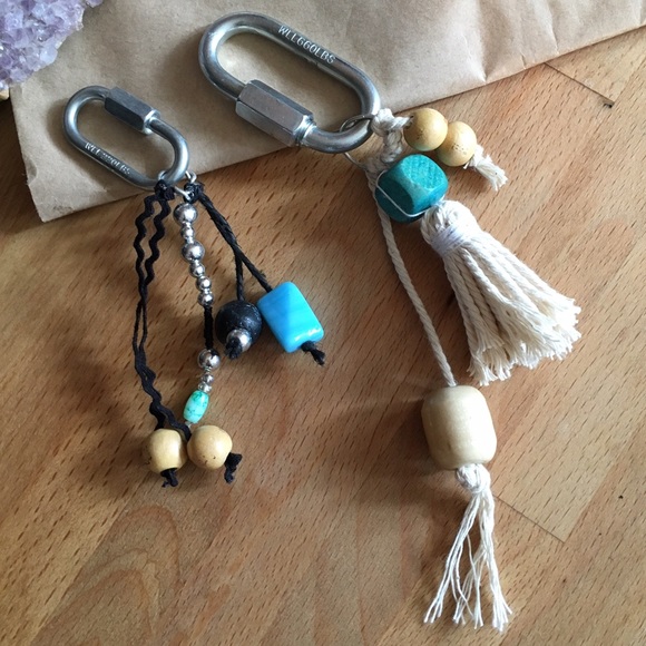 πPair of Lucky Moon Phase Tassel Charm Keychains - Picture 3 of 4