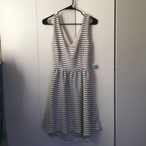 LC Lauren Conrad White and Navy striped dress