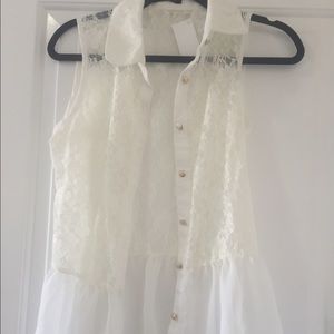 Adorable lace button up!