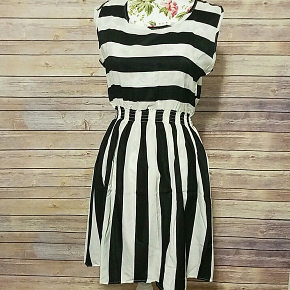 Sold Black and Ivory Midi Dress