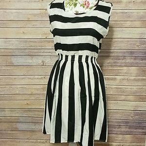 Sold Black and Ivory Midi Dress