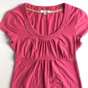 Boden Pink S/S Tunic w/ Embellished Neck